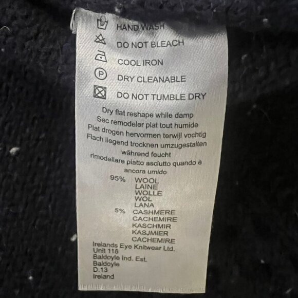 Irelandseye Navy Wool & Cashmere Knit Button Up Cardigan Sweater - Picture 7 of 7